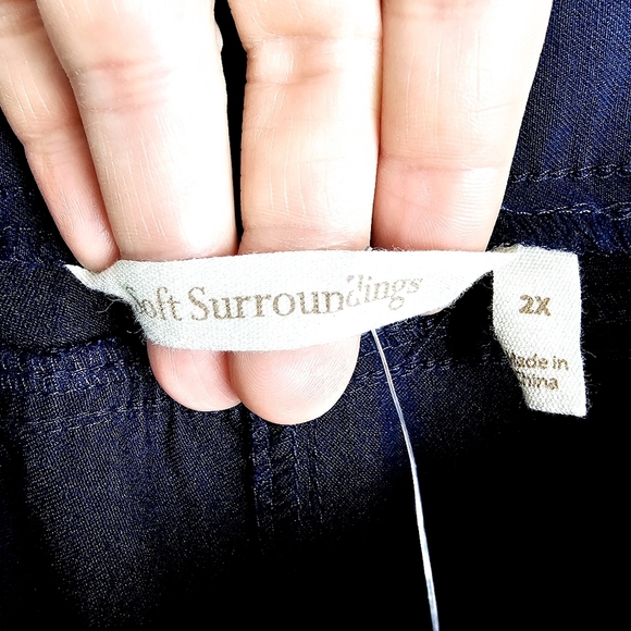 Soft Surroundings 5AC10 Straight Leg Ankle Pants in Navy Blue NWT - Picture 5 of 6